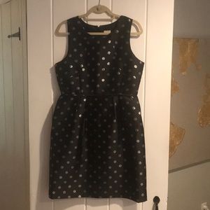 J Crew Factory black silk cocktail dress
